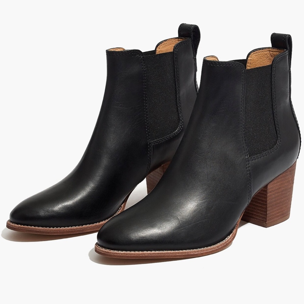 Madewell Regan Leather Ankle Boots style J8307 Black size 7.5